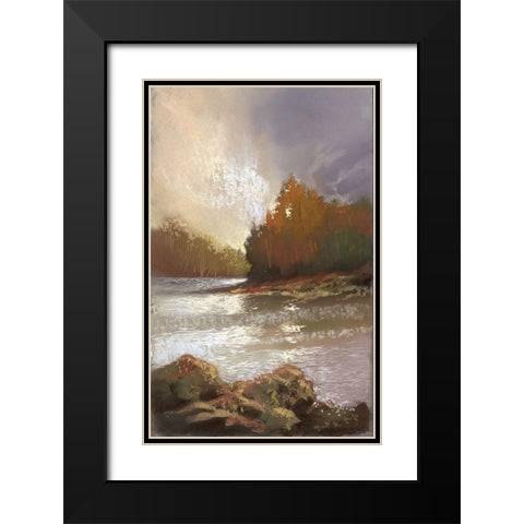 Ripple Effect I Black Modern Wood Framed Art Print with Double Matting by Ricci