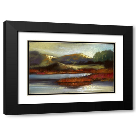 Summer Valley II Black Modern Wood Framed Art Print with Double Matting by Ricci