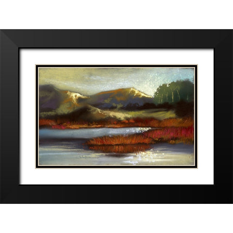 Summer Valley II Black Modern Wood Framed Art Print with Double Matting by Ricci