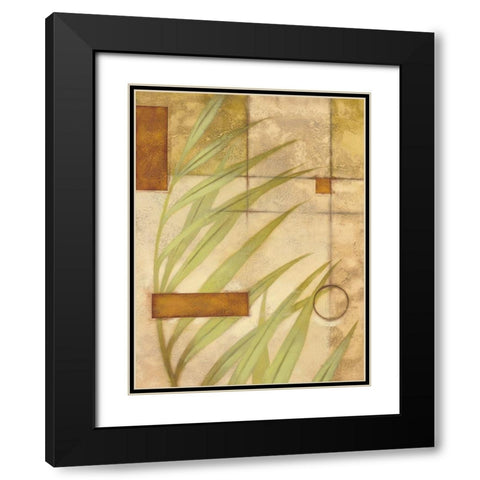 Leaf Graphic II Black Modern Wood Framed Art Print with Double Matting by Scott