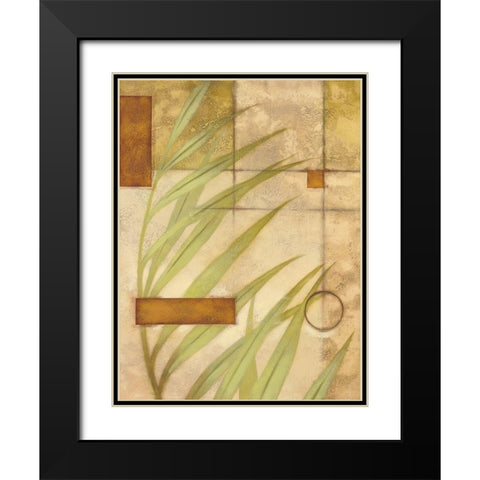Leaf Graphic II Black Modern Wood Framed Art Print with Double Matting by Scott