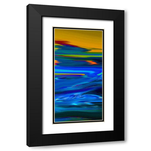 Sunset Waves II Black Modern Wood Framed Art Print with Double Matting by Tripp
