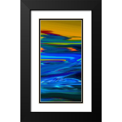 Sunset Waves II Black Modern Wood Framed Art Print with Double Matting by Tripp