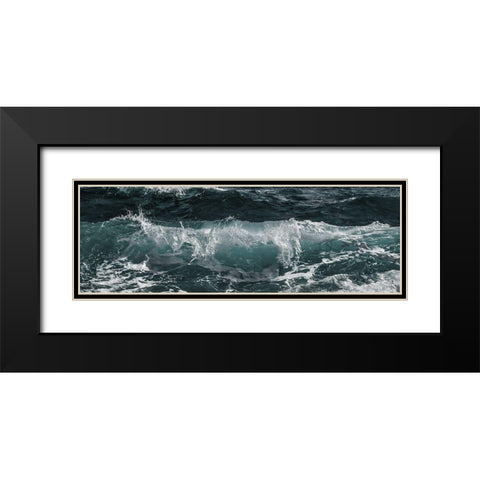 Aqua Waves Black Modern Wood Framed Art Print with Double Matting by Phillip, Jamie