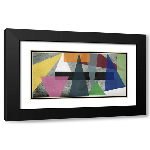 Triangles Black Modern Wood Framed Art Print with Double Matting by Phillip, Jamie