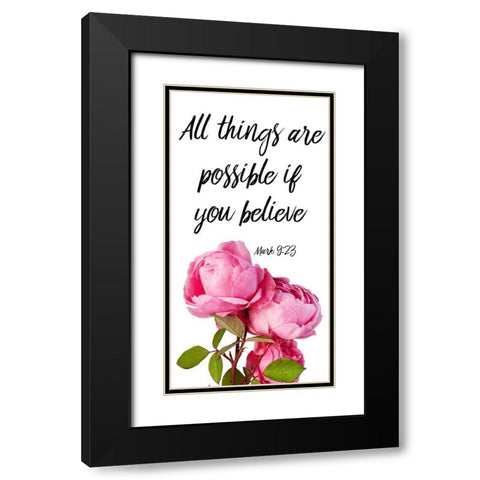 Believe Black Modern Wood Framed Art Print with Double Matting by Phillip, Jamie