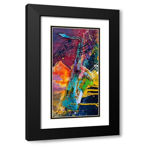 Jazz It Up Sax 2 Black Modern Wood Framed Art Print with Double Matting by Phillip, Jamie