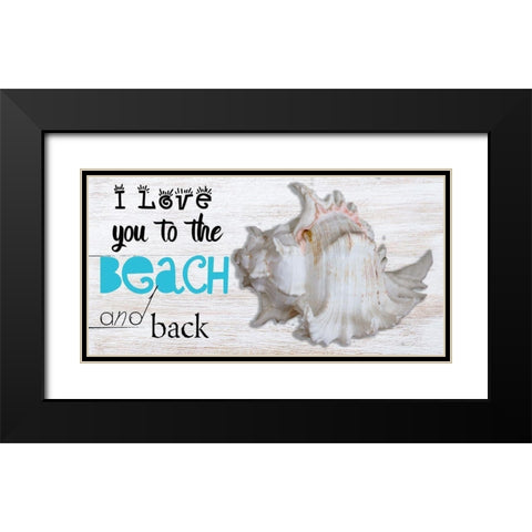 Beach Love Black Modern Wood Framed Art Print with Double Matting by Phillip, Jamie