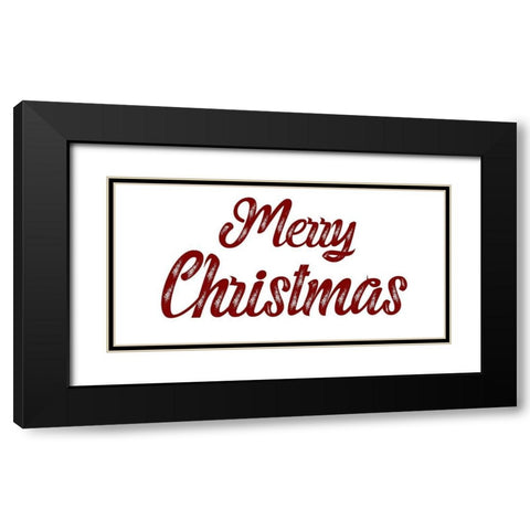 Merry Christmas Black Modern Wood Framed Art Print with Double Matting by Phillip, Jamie