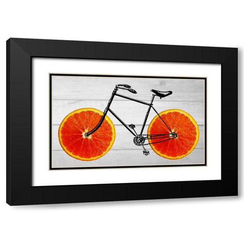 Orange Wheel 2 Black Modern Wood Framed Art Print with Double Matting by Phillip, Jamie