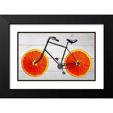 Orange Wheel 2 Black Modern Wood Framed Art Print with Double Matting by Phillip, Jamie