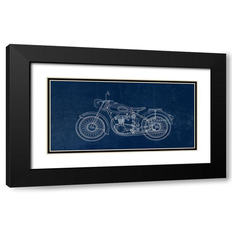 Blue Print Black Modern Wood Framed Art Print with Double Matting by Phillip, Jamie