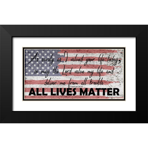 Lives Black Modern Wood Framed Art Print with Double Matting by Phillip, Jamie