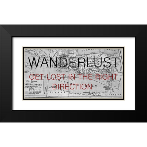 Wanderlust Black Modern Wood Framed Art Print with Double Matting by Phillip, Jamie