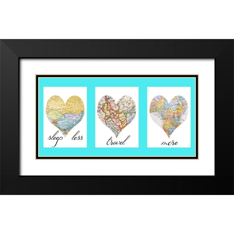 Love Map Black Modern Wood Framed Art Print with Double Matting by Phillip, Jamie