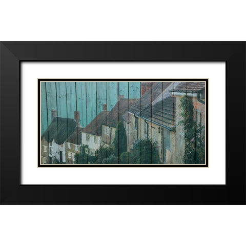 Brick Stone Black Modern Wood Framed Art Print with Double Matting by Phillip, Jamie