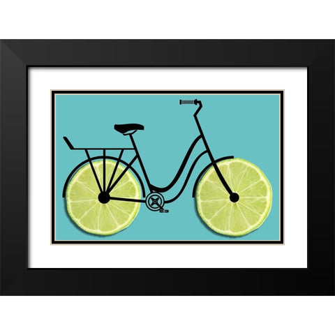 Lime Wheels Black Modern Wood Framed Art Print with Double Matting by Phillip, Jamie