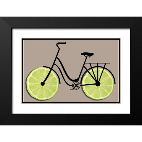 Lime Wheels 2 Black Modern Wood Framed Art Print with Double Matting by Phillip, Jamie
