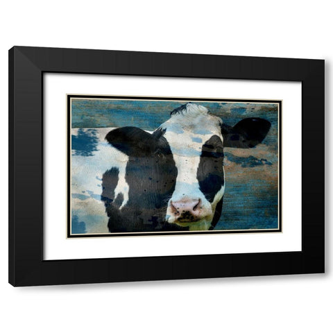 The Cow Black Modern Wood Framed Art Print with Double Matting by Phillip, Jamie