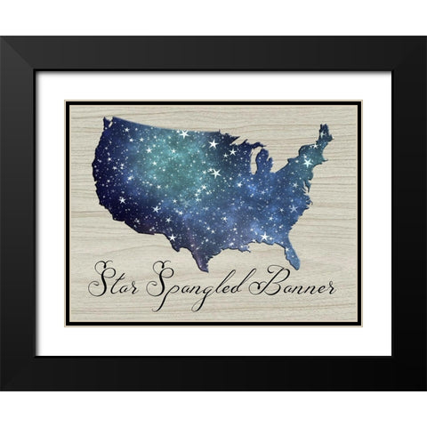 Star Spangled Banner Black Modern Wood Framed Art Print with Double Matting by Phillip, Jamie