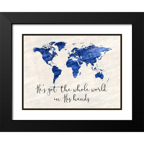Whole World Black Modern Wood Framed Art Print with Double Matting by Phillip, Jamie