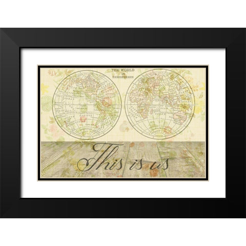 Map Black Modern Wood Framed Art Print with Double Matting by Phillip, Jamie