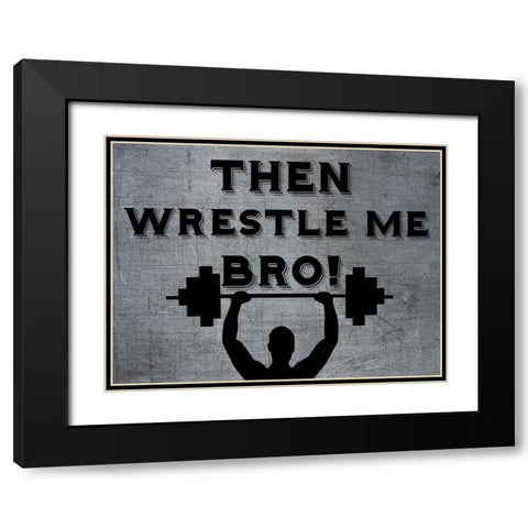 Wrestle Black Modern Wood Framed Art Print with Double Matting by Phillip, Jamie