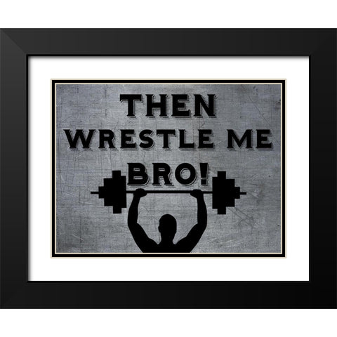 Wrestle Black Modern Wood Framed Art Print with Double Matting by Phillip, Jamie