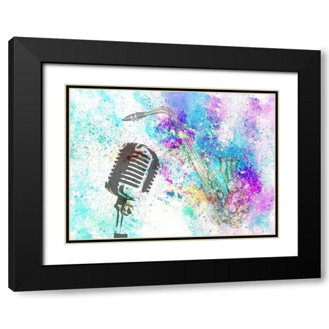 Sax Black Modern Wood Framed Art Print with Double Matting by Phillip, Jamie