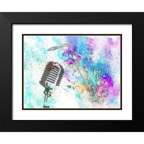 Sax Black Modern Wood Framed Art Print with Double Matting by Phillip, Jamie