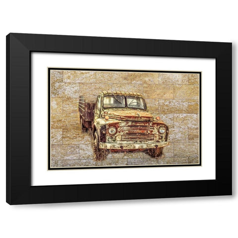 Vintage Truck Black Modern Wood Framed Art Print with Double Matting by Phillip, Jamie