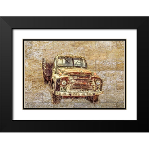 Vintage Truck Black Modern Wood Framed Art Print with Double Matting by Phillip, Jamie