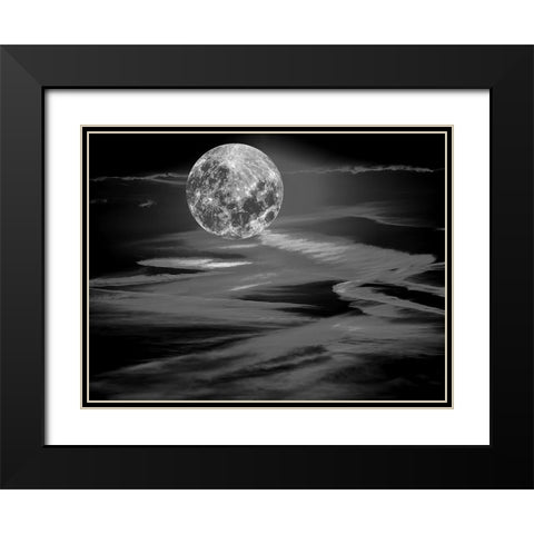 Black Moonlight Black Modern Wood Framed Art Print with Double Matting by Phillip, Jamie