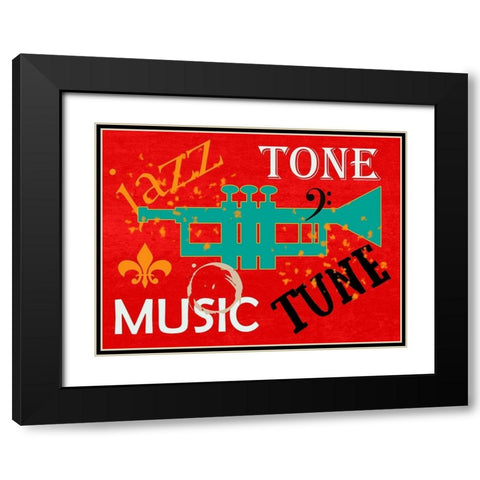 Jazz Black Modern Wood Framed Art Print with Double Matting by Phillip, Jamie