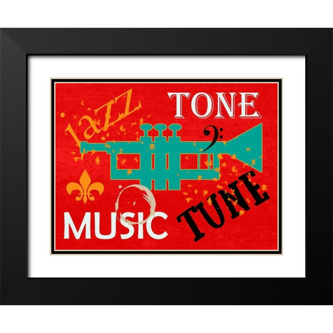Jazz Black Modern Wood Framed Art Print with Double Matting by Phillip, Jamie