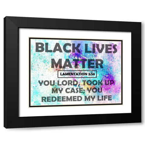 Black Lives Matter Black Modern Wood Framed Art Print with Double Matting by Phillip, Jamie