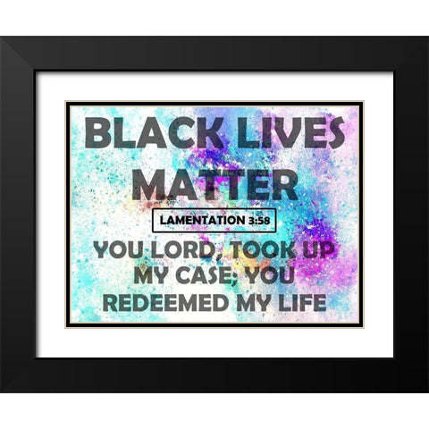 Black Lives Matter Black Modern Wood Framed Art Print with Double Matting by Phillip, Jamie
