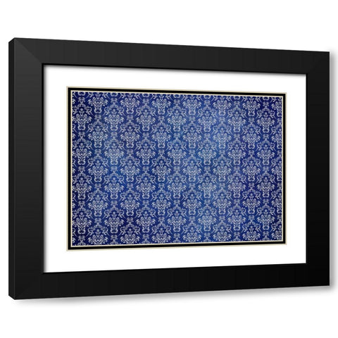 Indigo Pattern Black Modern Wood Framed Art Print with Double Matting by Phillip, Jamie