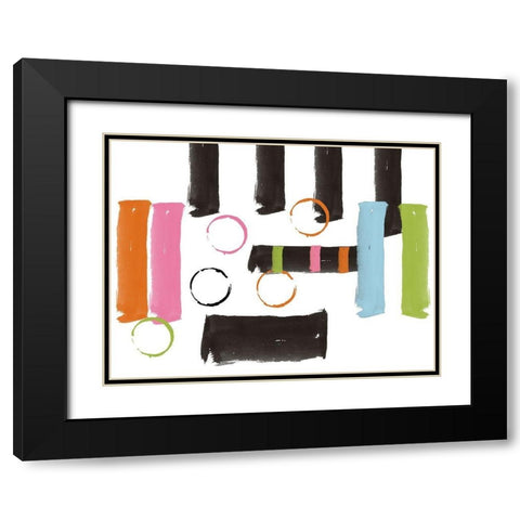 Retro Abstract Black Modern Wood Framed Art Print with Double Matting by Phillip, Jamie