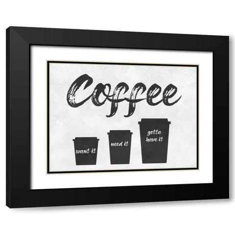 Coffe Shop Black Modern Wood Framed Art Print with Double Matting by Phillip, Jamie