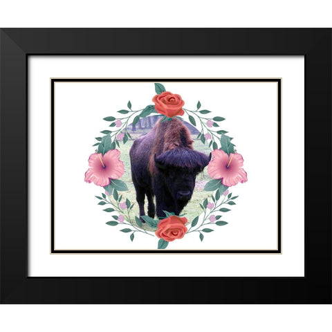 Buffalo Love Black Modern Wood Framed Art Print with Double Matting by Phillip, Jamie