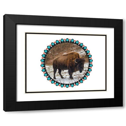 Buffalo Love 2 Black Modern Wood Framed Art Print with Double Matting by Phillip, Jamie