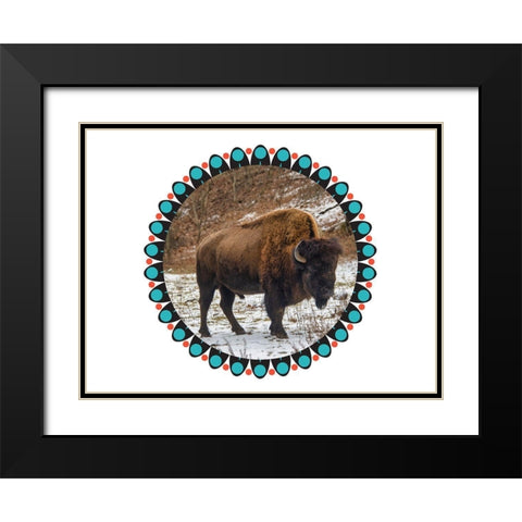 Buffalo Love 2 Black Modern Wood Framed Art Print with Double Matting by Phillip, Jamie