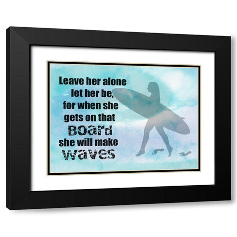 Girl Power Black Modern Wood Framed Art Print with Double Matting by Phillip, Jamie