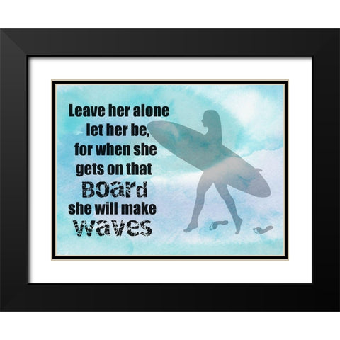 Girl Power Black Modern Wood Framed Art Print with Double Matting by Phillip, Jamie