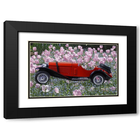 Flower Car Black Modern Wood Framed Art Print with Double Matting by Phillip, Jamie
