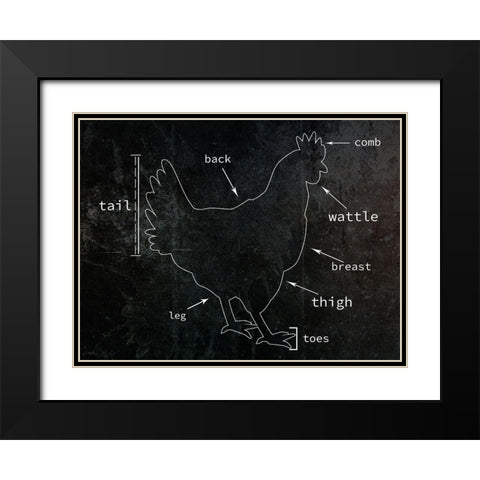 Chicken Black Modern Wood Framed Art Print with Double Matting by Phillip, Jamie