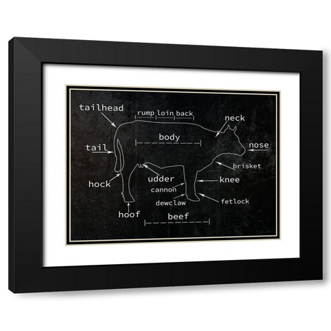 Cow Black Modern Wood Framed Art Print with Double Matting by Phillip, Jamie