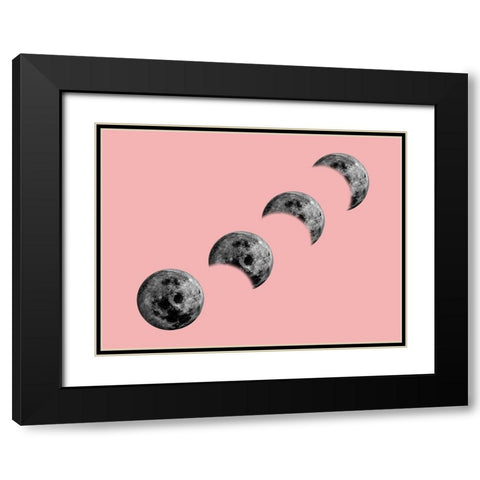 Pink Moon Black Modern Wood Framed Art Print with Double Matting by Phillip, Jamie