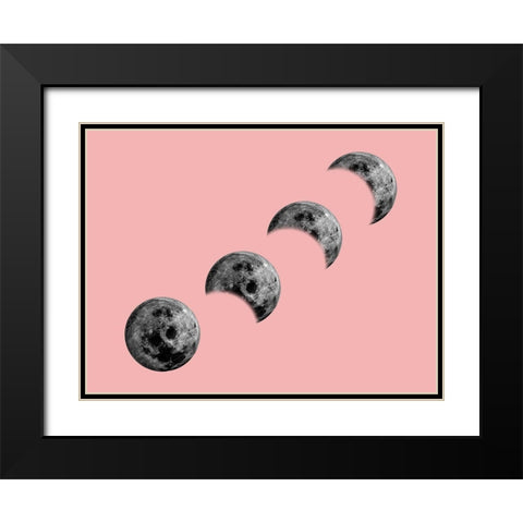 Pink Moon Black Modern Wood Framed Art Print with Double Matting by Phillip, Jamie